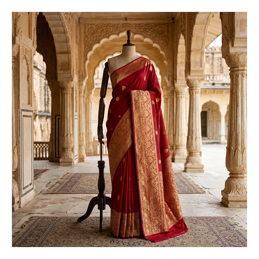 Crimson Kanchipuram Drape